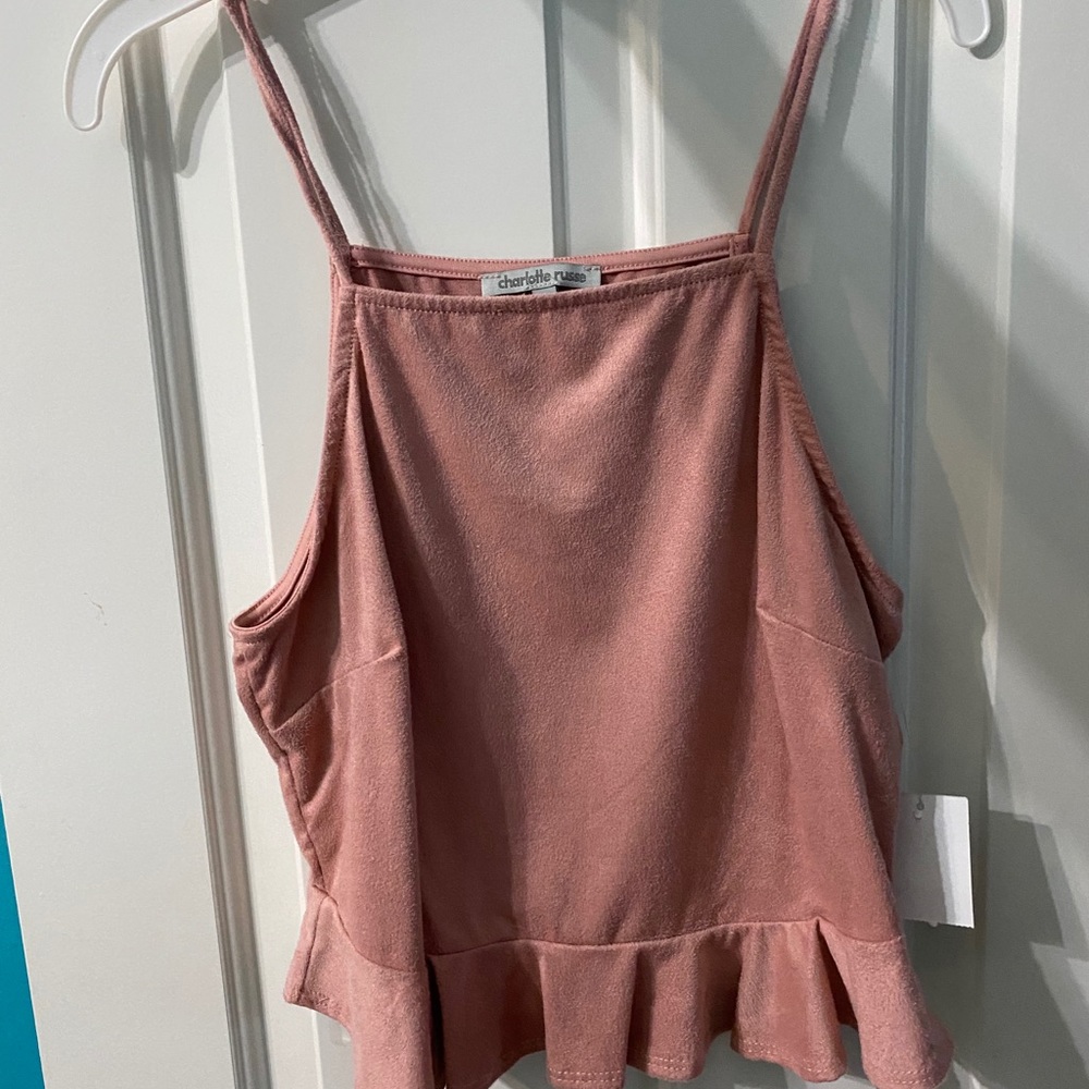 light pink velvet crop top